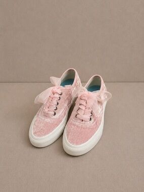 J. Crew SeaVees legend sneakers in velvet  pale pink, Size 6